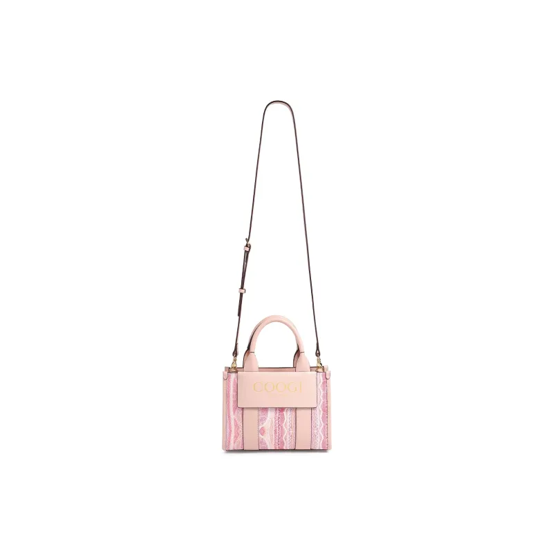 COOGI Synthetic Leather One Shoulder Handbag Regular Women's Pink/Ecru-4