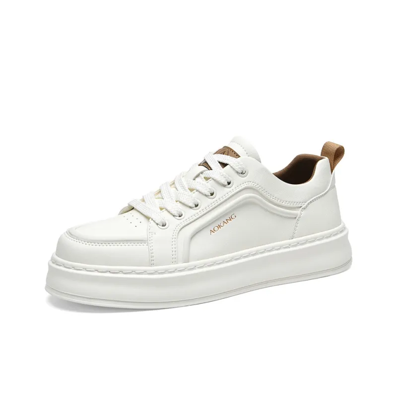 AOKANG Air Force One Series Skateboard Shoes Men Low Top Ecru, Gray-2
