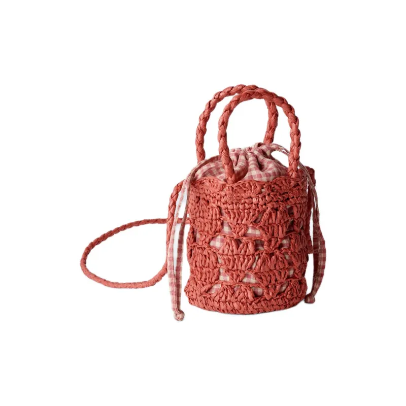 ZARA Cellulose Bucket Bags Shoulder Bag Crossbody Bag Handbag Kids' Red-1