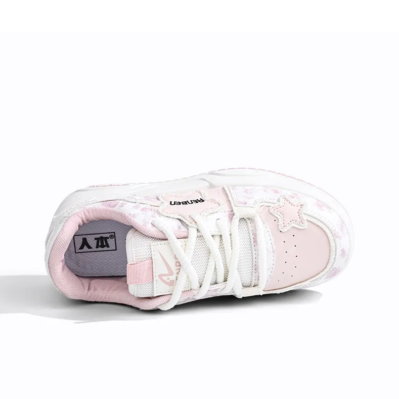 RENBEN Anti-Slip And Wear-Resistant Height Increasing Low-Top Skateboard Shoes Women's-8