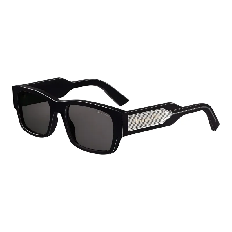 DIOR Acetate Rectangular Sunglasses Unisex Black-0