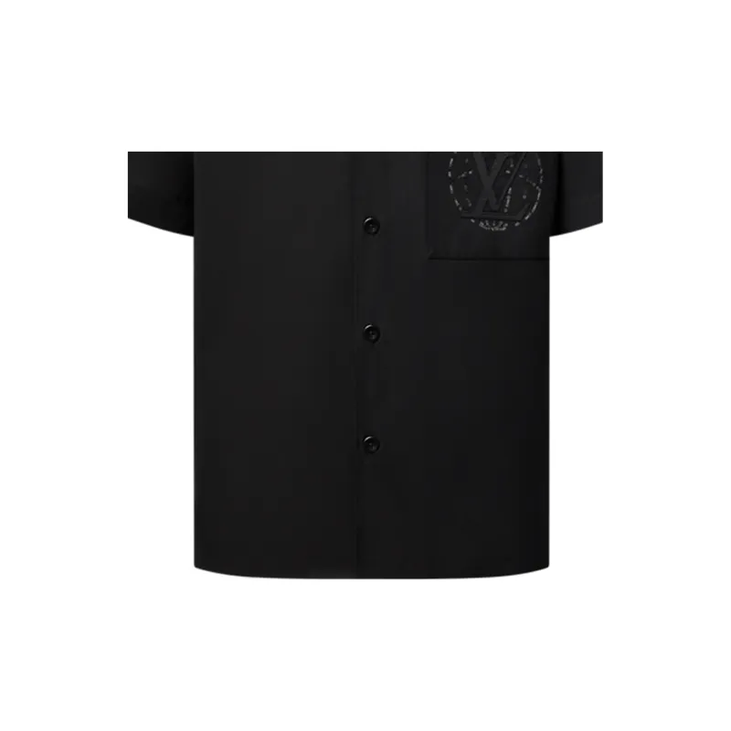 LOUIS VUITTON Embroidered Short Sleeved Cotton Shirt-6