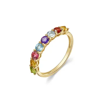 IL&CO. Natural Tourmaline Colored Gemstone Rings Women's