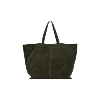 ZARA Cow Leather Tote Bag Shopping Bag Handbag Shoulder Bag Large Size Women's Green
