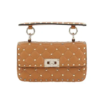 Valentino GARAVANI Calfskin Shoulder Bag Crossbody Bag Handbag Small Size Women's Brown