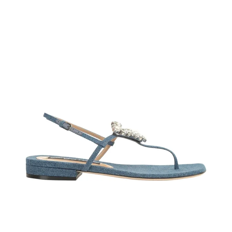SERGIO ROSSI Godiva One Strap Sandals Women's Blue-1