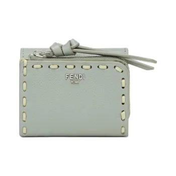FENDI Peekaboo Leather Wallet Micro Women's Green