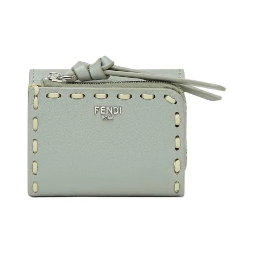 FENDI Peekaboo Leather Wallet Micro Women's Green