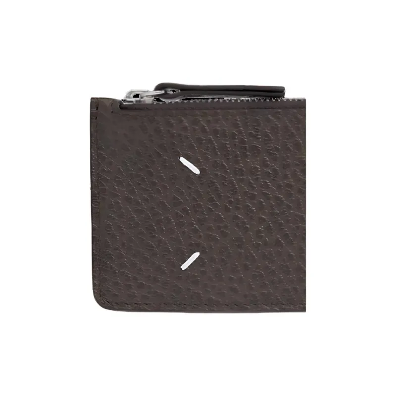 Maison Margiela Grain Leather Wallet, Card Holder Men's Brown-4