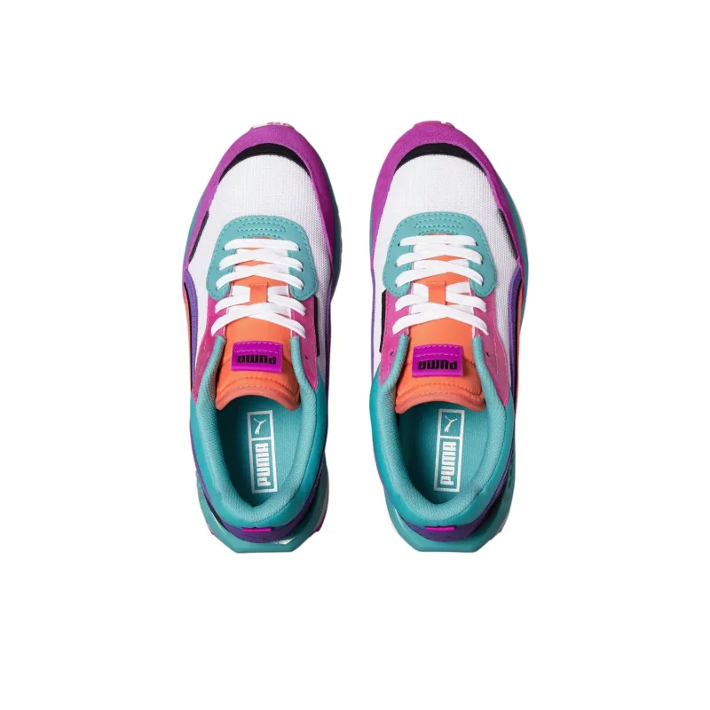PUMA City Rider Anti Slip Wear Resistant Low Top Casual Shoes Women's White Fuchsia Red-2
