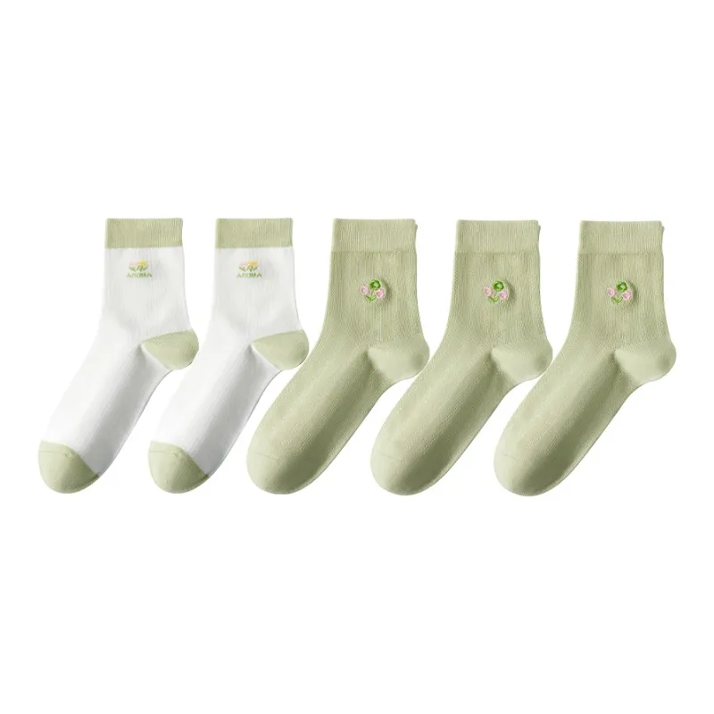 MIIOW Mid-Calf Socks Women's 5 Pack-30