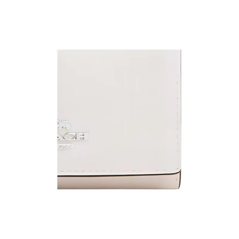COACH Micro Refined Pebbled Leather Coin Purse Wallet Women's White-3