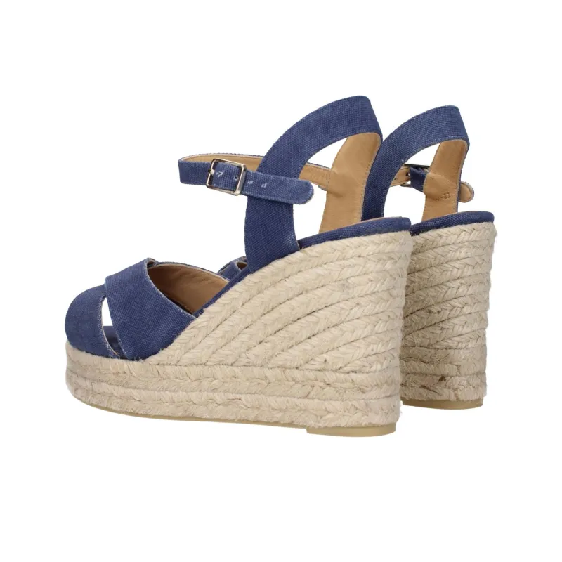 Castañer One Strap Sandals 10.5cm Women's Blue-3