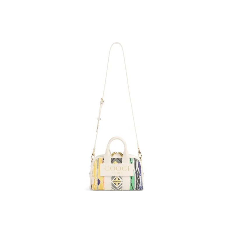 COOGI Synthetic Leather, Split Cow Leather Shoulder Bag, Crossbody Bag, Handbag Regular Women's Ecru/Pink-6