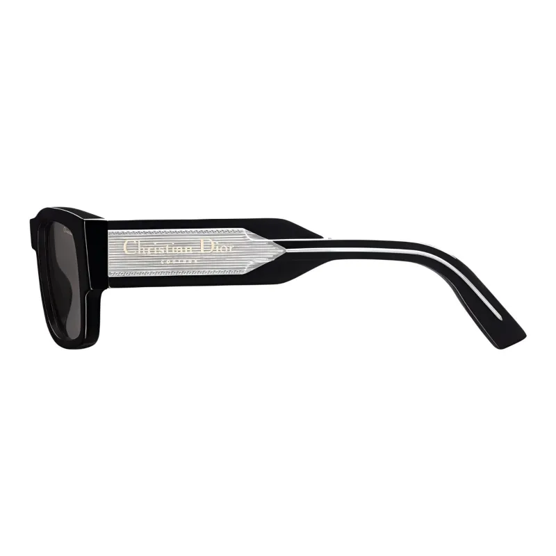 DIOR Acetate Rectangular Sunglasses Unisex Black-2