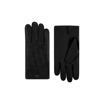 DIOR Calfskin, Cashmere, Silk Gloves Men's Black