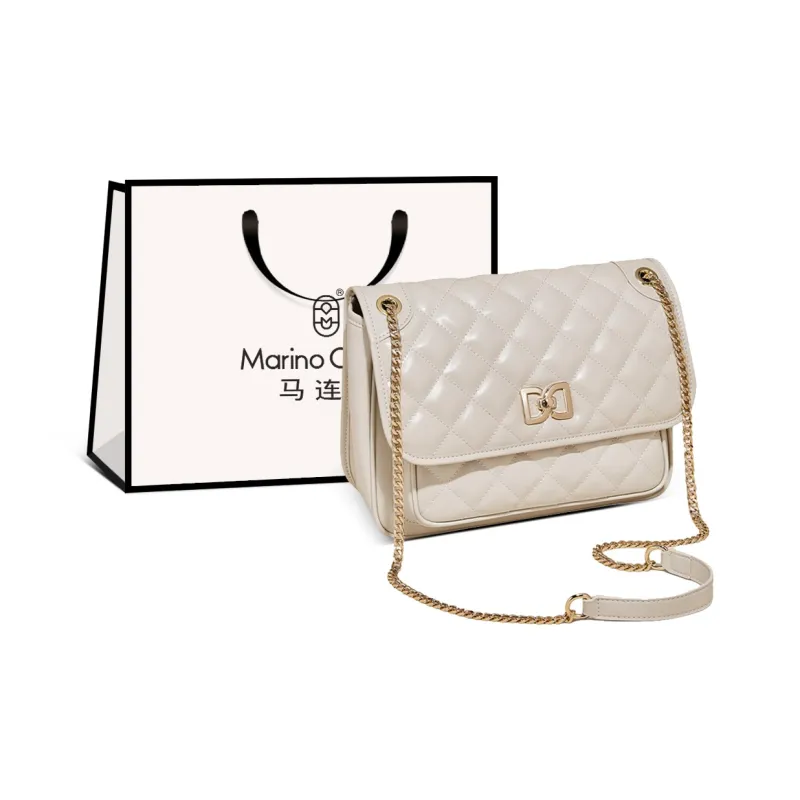 Marino Orlandi Synthetic Leather With Cow Leather Small Square Bag Shoulder Bag Women's Black/White-7