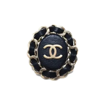 CHANEL Gold-plated Leather Brooches Women's Gold