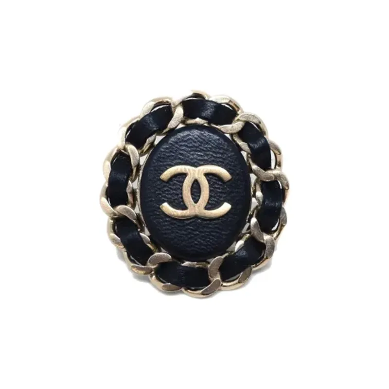 CHANEL Gold-plated Leather Brooches Women's Gold-0