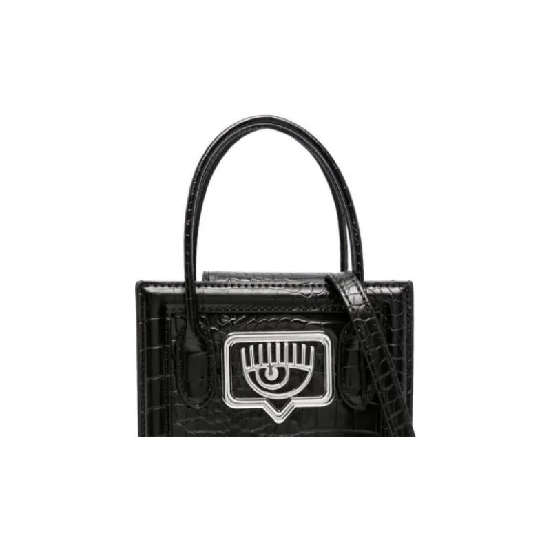 CHIARA FERRAGNI Eyelike Polyester Tote Bag Shopping Bag Shoulder Bag Crossbody Bag Handbag Regular Women's Black-2