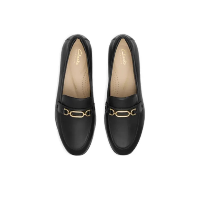 Clarks Routee25 Charm Loafers 2.5cm Women's Black-2