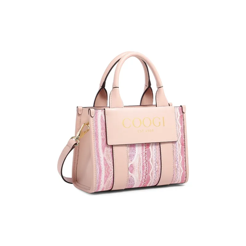 COOGI Synthetic Leather One Shoulder Handbag Regular Women's Pink/Ecru-1
