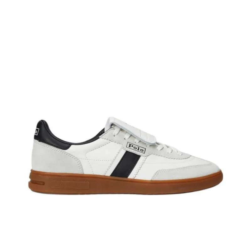 Polo Ralph Lauren Bedford Low Top Skateboard Shoes Men's White Gray-1