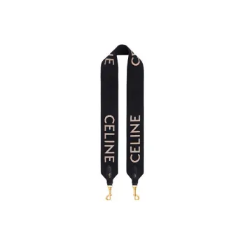 CELINE Jacquard Wool Bag Strap Unisex Black/Beige