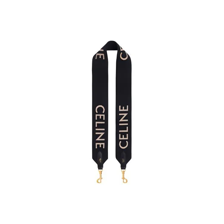 CELINE Jacquard Wool Bag Strap Unisex Black/Beige-0