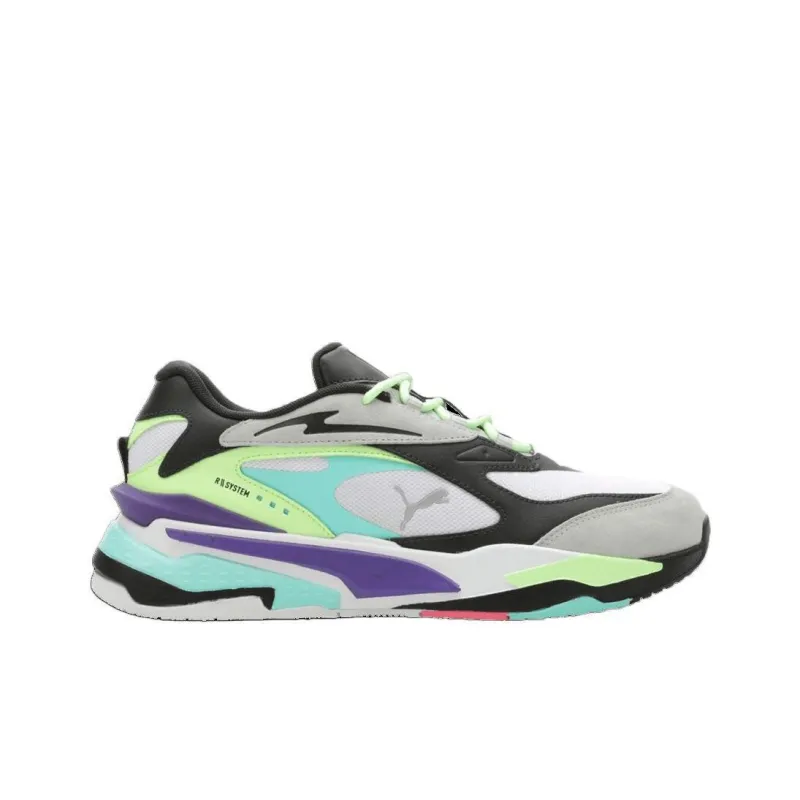 PUMA RS Fast Slip Resistant Low Top Casual Shoes Men's Black Green Purple-1
