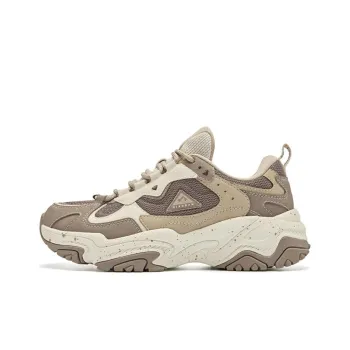 QIAODAN Non slip Wear resistant Shock Absorption Low Top Trail Running Sprint Running Shoes Women's Beige Brown