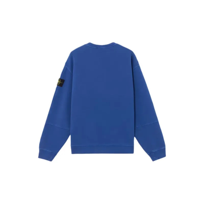 STONE ISLAND Organic Cotton Diagonal Fleece Crewneck-1