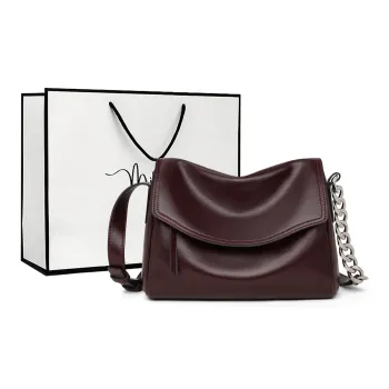 MILLIE'S Cow Leather Shoulder Bag Crossbody Bag Pillow Bag Regular Women's Fuchsia/Black