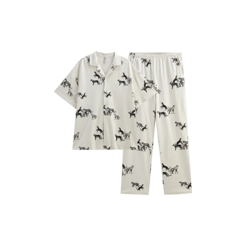 Same Language Pajama Set Men's Paper White-0