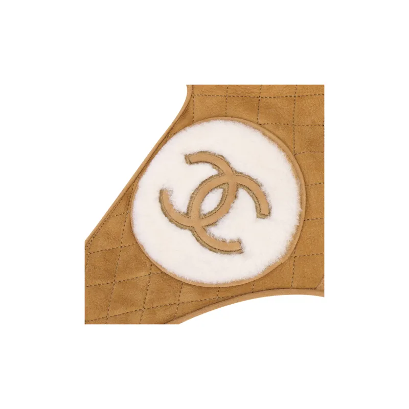 CHANEL Sheepskin Hats & Caps Unisex Beige-4
