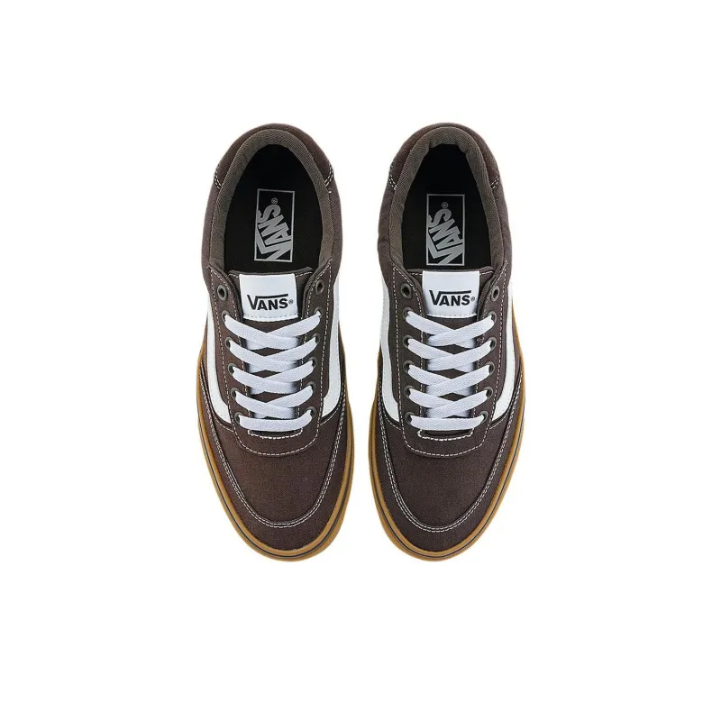Vans Brooklyn LS Anti Slip Wear Resistant Low Top Skateboard Shoes Men's Dark Brown-2