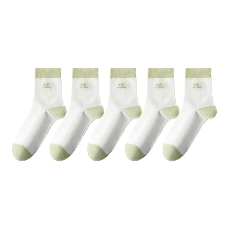 MIIOW Mid-Calf Socks Women's 5 Pack-5