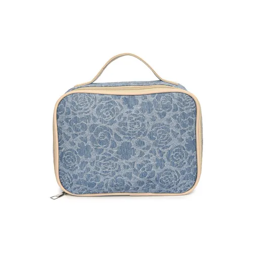 Boniu Denim Makeup Bag Women's Blue