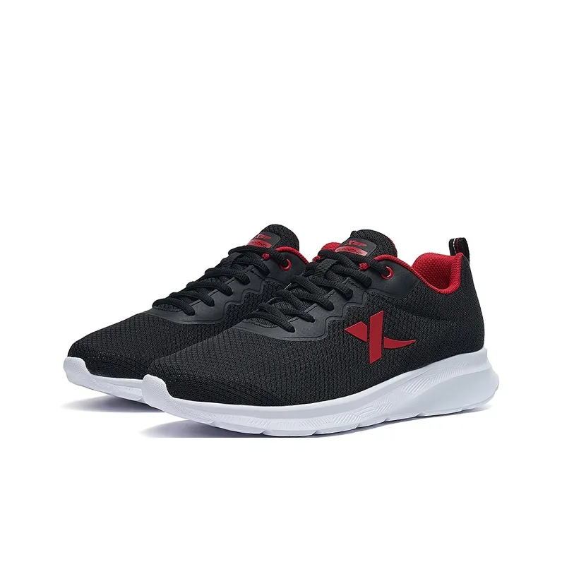 XTEP Durable Breathable Lightweight Low Top Casual Running Shoes Men's Black Red-2