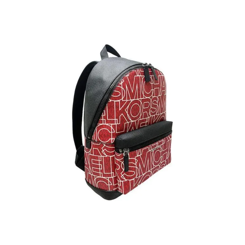 MICHAEL KORS MK Cooper Fabric Backpack Medium Size Men's Black & Red-1