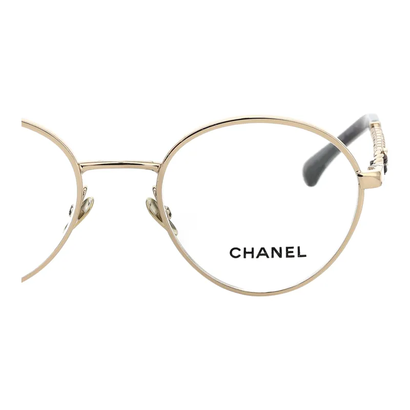CHANEL Eyeglass Frames Unisex Gold-3