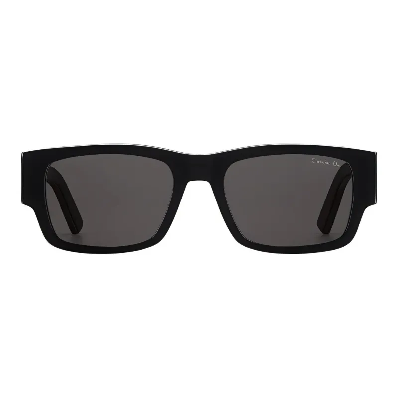 DIOR Acetate Rectangular Sunglasses Unisex Black-1