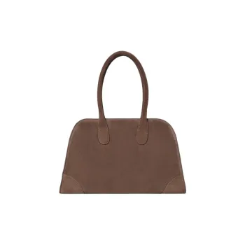 COS Suede Bowling Bag, Handbag, Shoulder Bag Women's Brown