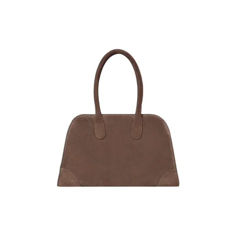 COS Suede Bowling Bag, Handbag, Shoulder Bag Women's Brown-0