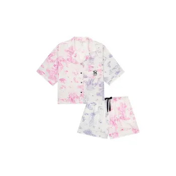 Victoria's Secret Pajama Set Women's Pink Purple Multicolor Print