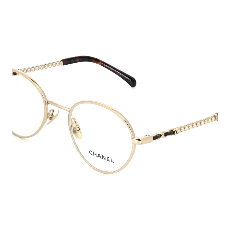 CHANEL Eyeglass Frames Unisex Gold-4