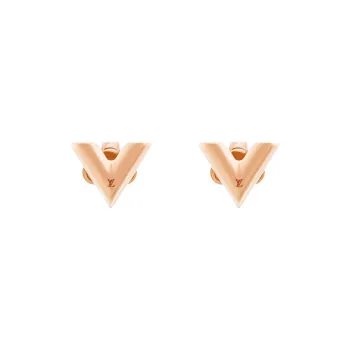 LOUIS VUITTON Metal Stud Earrings Women's Rose Gold