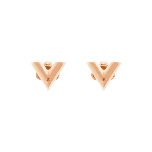 LOUIS VUITTON Metal Stud Earrings Women's Rose Gold