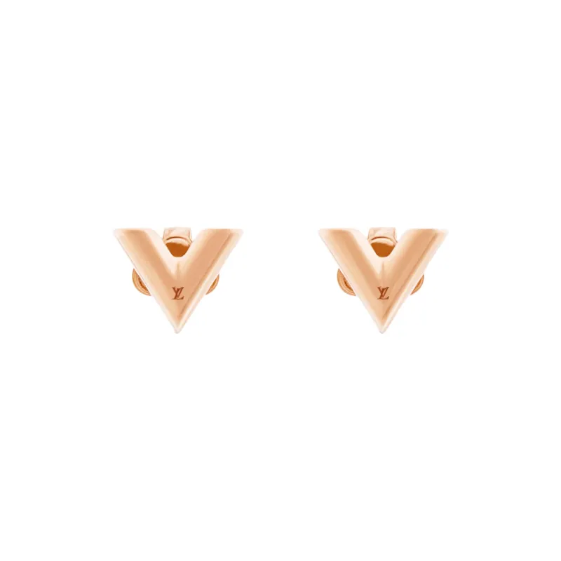 LOUIS VUITTON Metal Stud Earrings Women's Rose Gold-0