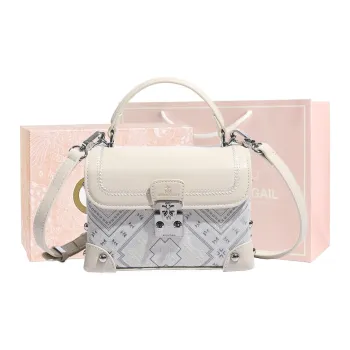 MISS GAIL Artificial Leather Shoulder Bag, Crossbody Bag, Handbag Regular Women's White/Purple